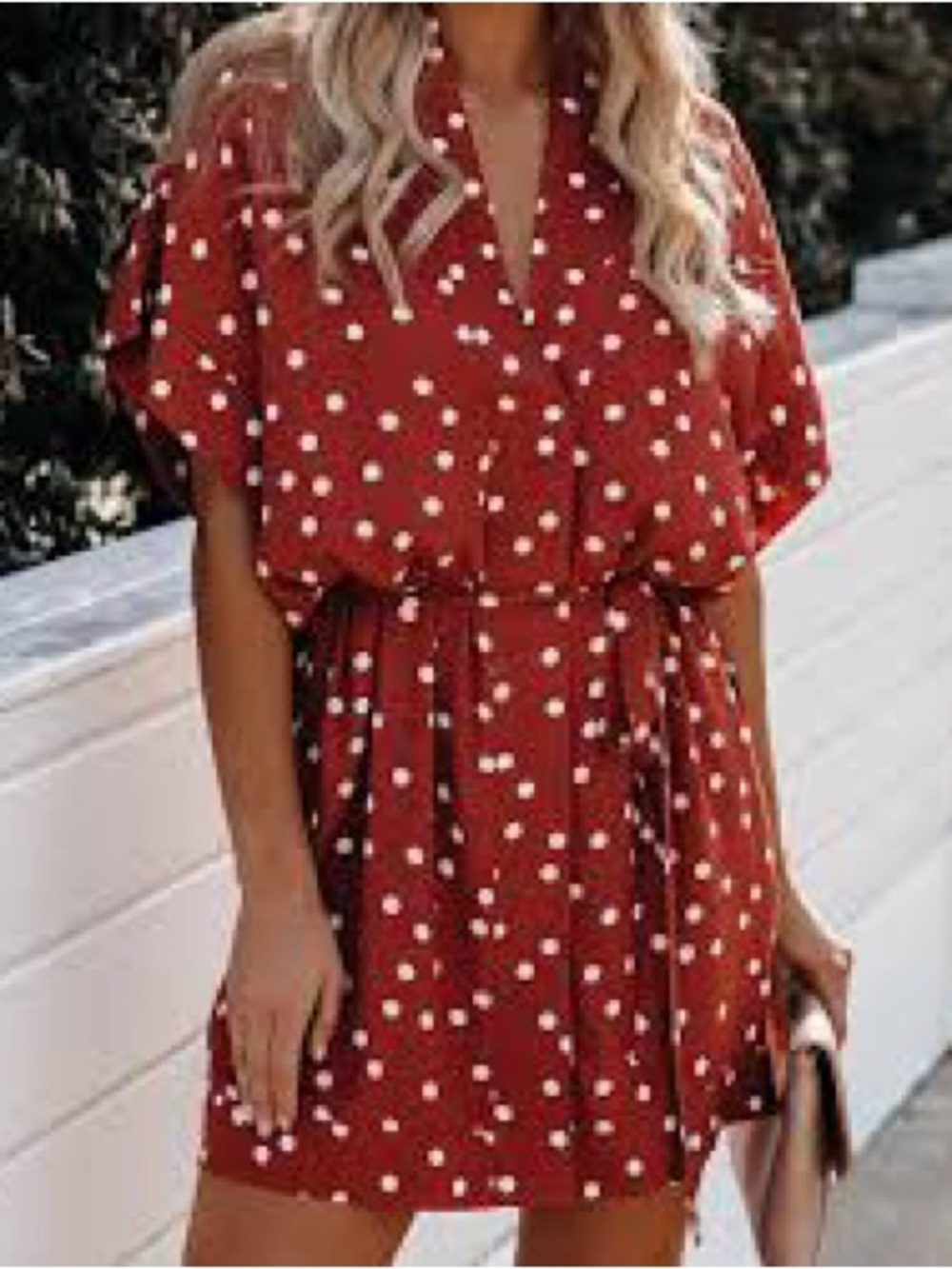 VICI Polka Dot short sleeve belted Dress